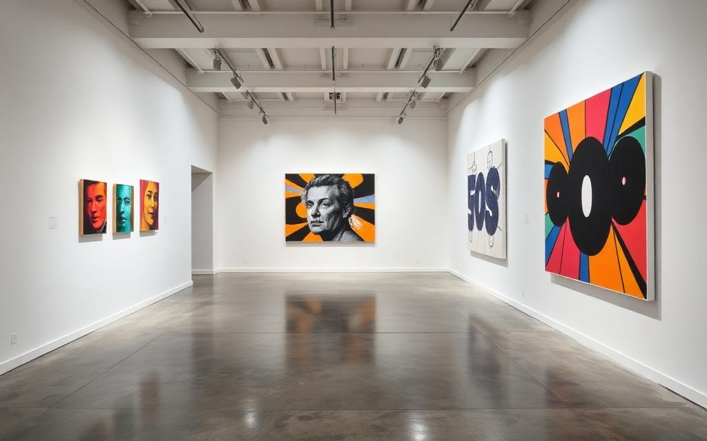 Bold contemporary pop canvases hung in a white-walled London gallery — Art & collectibles offering in Mayfair, London, United Kingdom