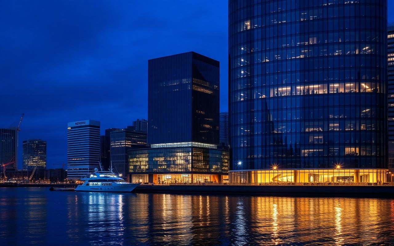 Sydney Barangaroo waterfront office tower at dusk — CRE private credit offering in Sydney CBD, NSW