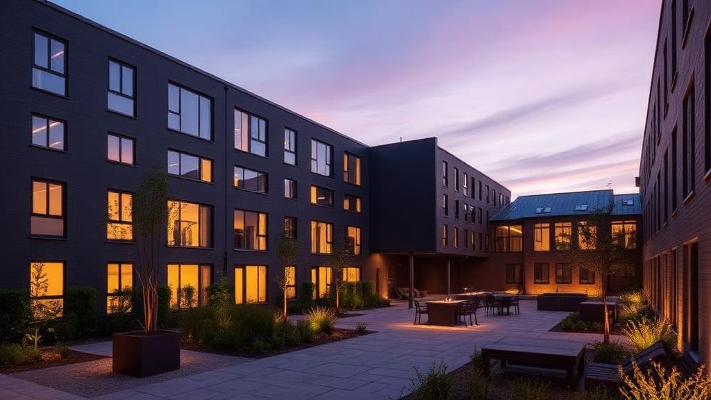 Contemporary build-to-rent residential courtyard in Digbeth, Birmingham — Residential offering in Nottingham, East Midlands, England