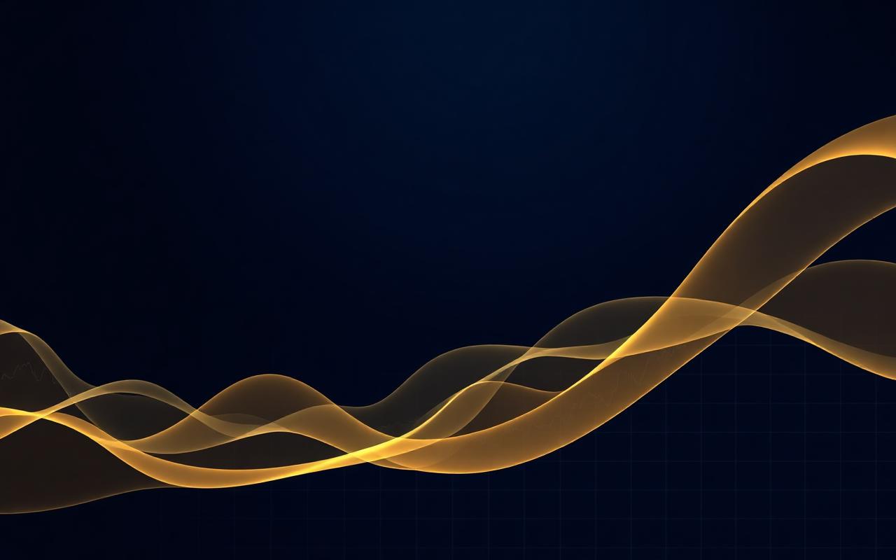 Abstract navy and gold ribbons representing a diversified credit portfolio — Diversified private credit offering in Australia-wide, National